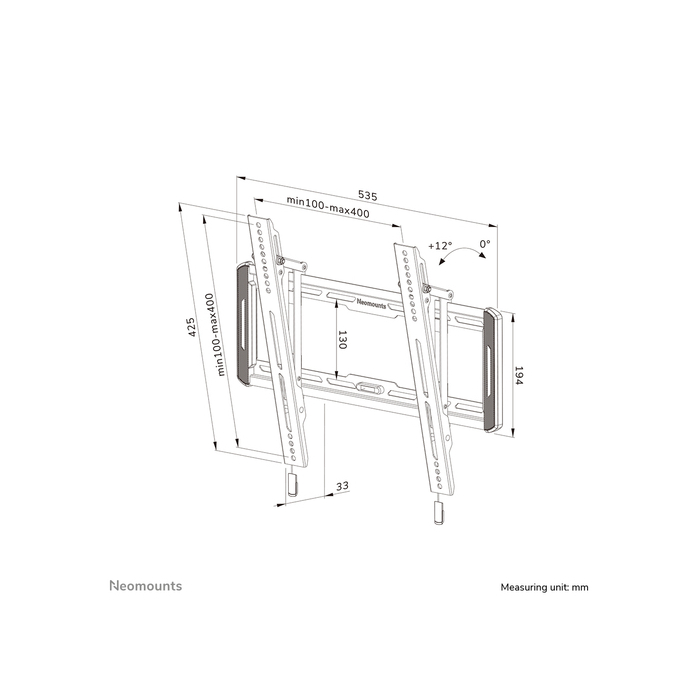 NEOMOUNTS PRODUCTS EUR Neomounts WL35-550BL14 Support pour écran mural 40-75" - inclinable - installation facile