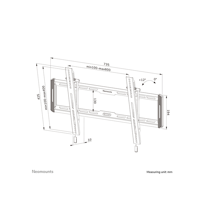 NEOMOUNTS PRODUCTS EUR Neomounts WL35-550BL16 Support pour écran mural 42-86" - inclinable - installation facile