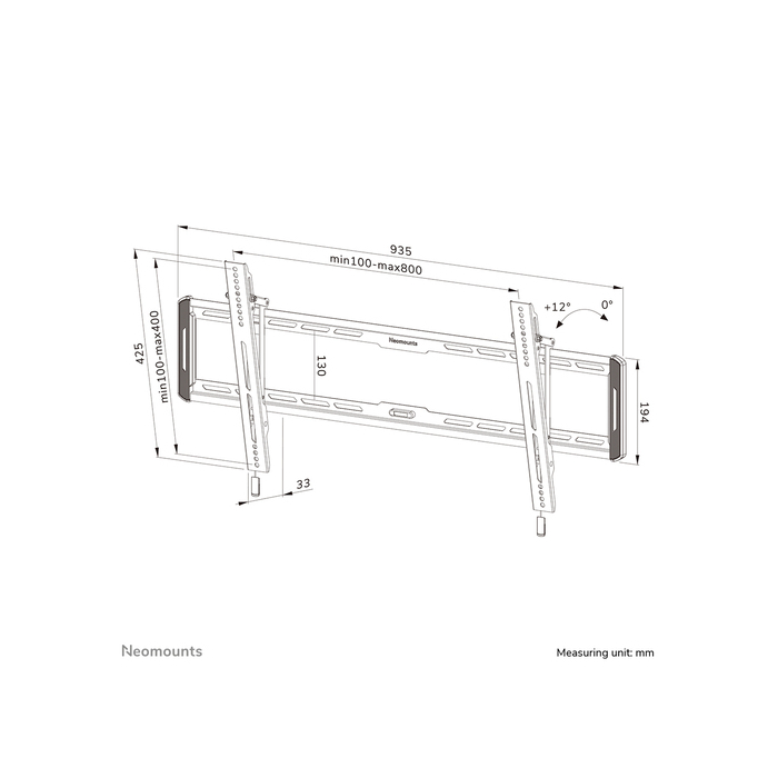 NEOMOUNTS PRODUCTS EUR Neomounts WL35-550BL18 Support pour écran mural 43-86" - inclinable - installation facile