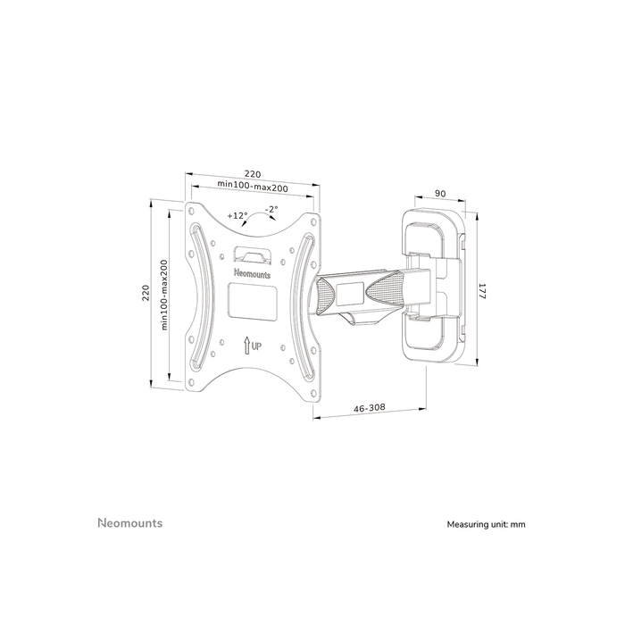 NEOMOUNTS PRODUCTS EUR Neomounts WL40-540BL12 Support pour écran mural 32-55" - orientable - installation facile