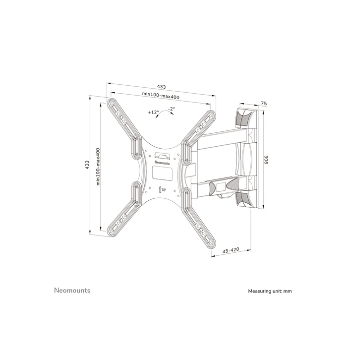 NEOMOUNTS PRODUCTS EUR Neomounts WL40-550BL14 Support pour écran mural 40-55" - orientable - installation facile