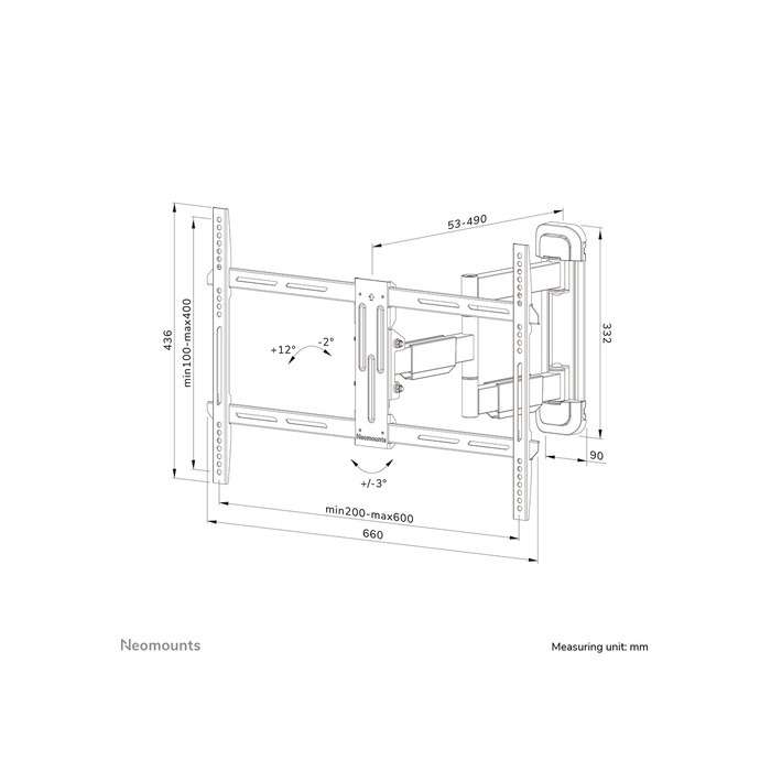 NEOMOUNTS PRODUCTS EUR Neomounts WL40-550BL16 Support pour écran mural 40-65" - orientable - installation facile