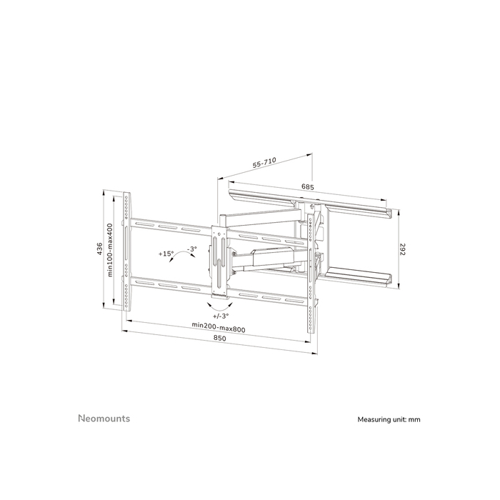 NEOMOUNTS PRODUCTS EUR Neomounts WL40-550BL18 Support pour écran mural 43-75" - orientable - installation facile