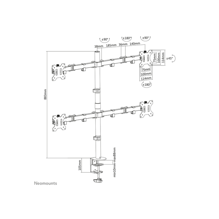 NEOMOUNTS PRODUCTS EUR Neomounts FPMA-D550D4BLACK Support d'écran à fixer 13-32"
