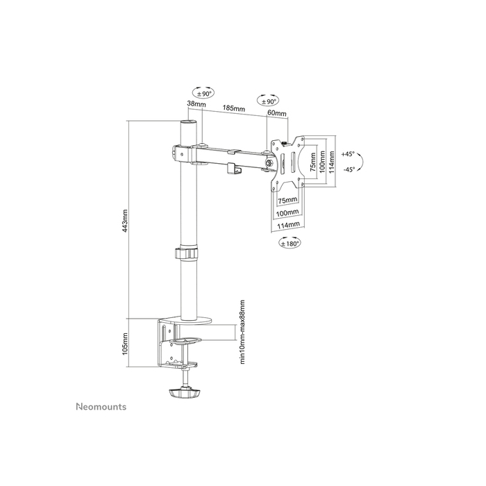 NEOMOUNTS PRODUCTS EUR Neomounts FPMA-D540BLACK Support d'écran à fixer 13-32"