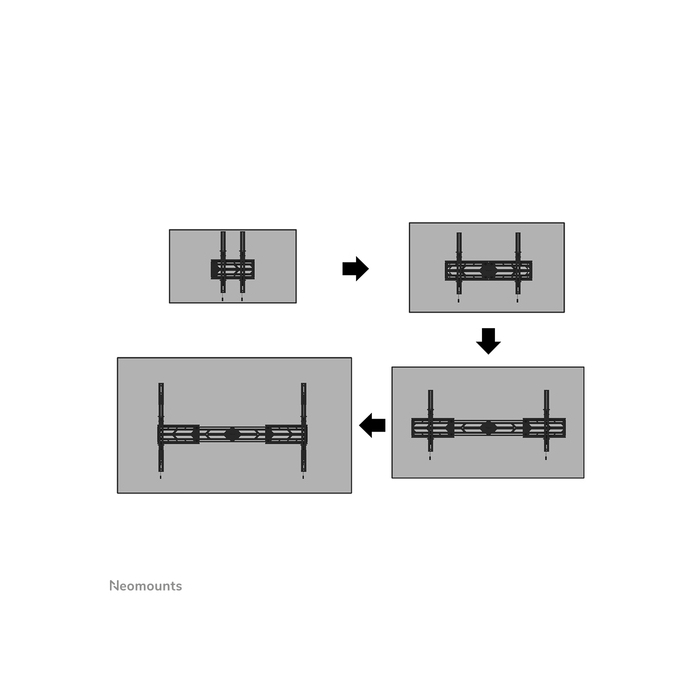 NEOMOUNTS PRODUCTS EUR Neomounts WL35S-950BL19 Support mural robuste pour écran 55-115" - inclinable - verrouillable - paysage et portrait