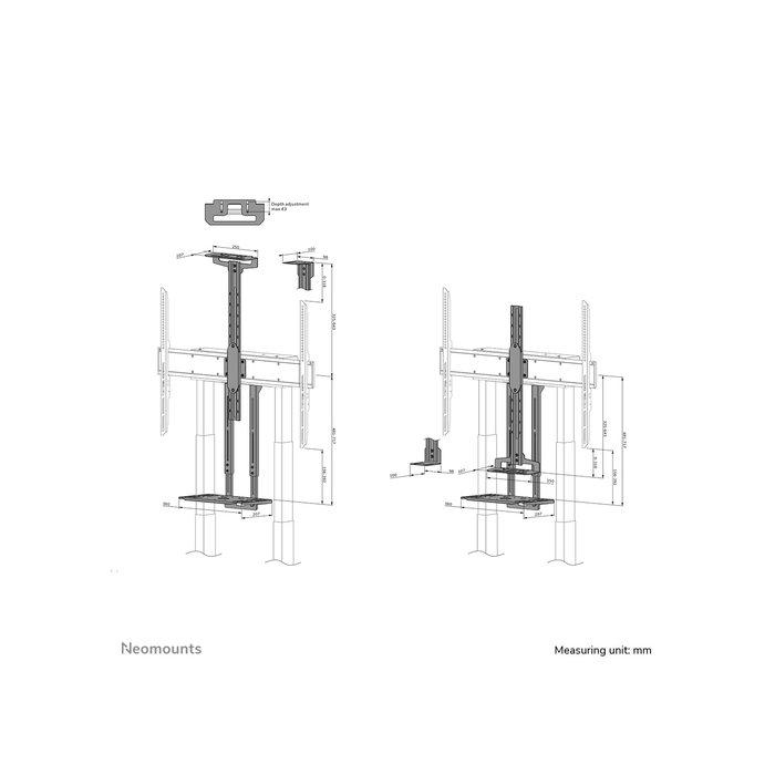 NEOMOUNTS PRODUCTS EUR Neomounts AV1-875BL Support vidéobar et kit multimédia - universel