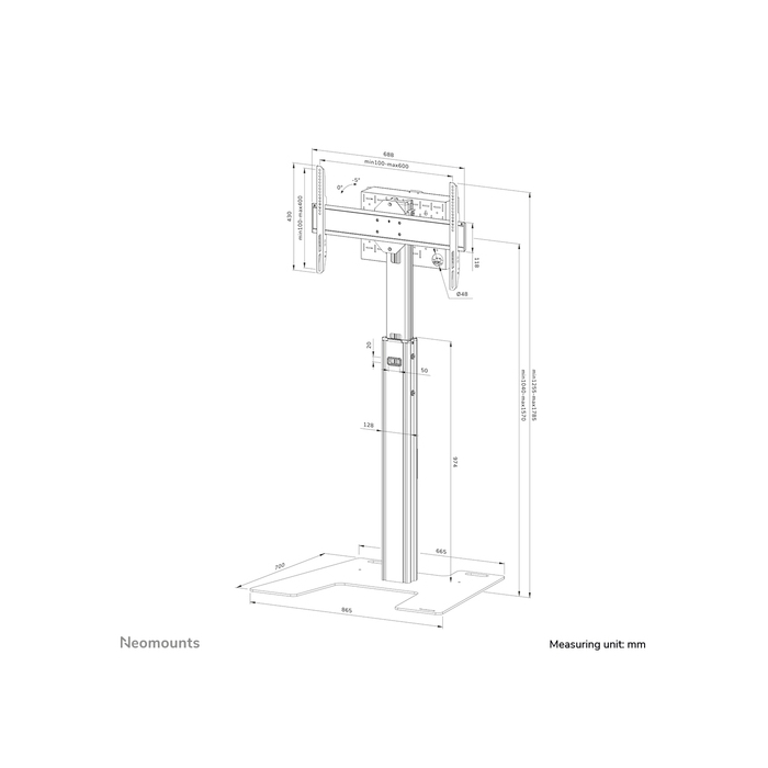 NEOMOUNTS PRODUCTS EUR Neomounts FL45S-825BL1 Support au sol pour écran 37-75"