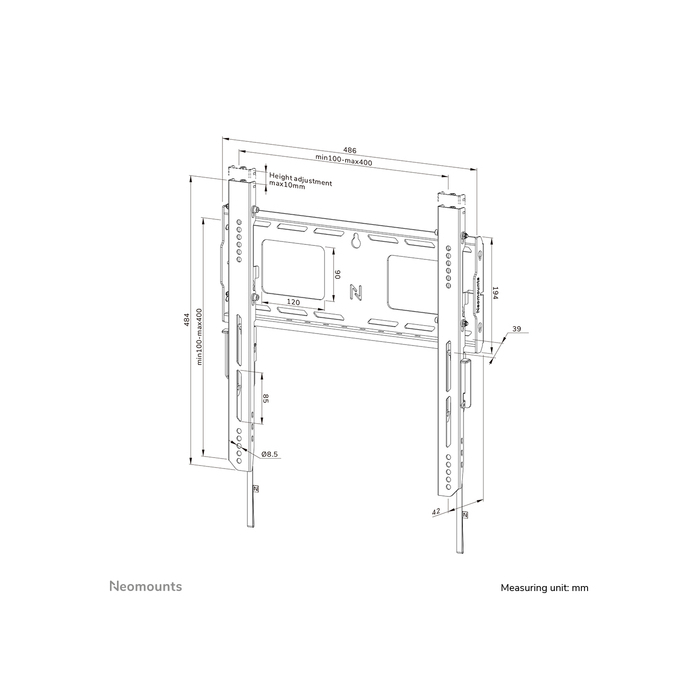 NEOMOUNTS PRODUCTS EUR Neomounts WL30-750BL14 Support mural fixe pour écran 42-75" - verrouillable - installation rapide - TÜV