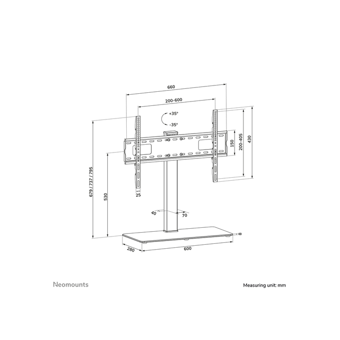 NEOMOUNTS PRODUCTS EUR Neomounts DS45-430BL16 Support de bureau pour écran à poser 37-70"- pivotant
