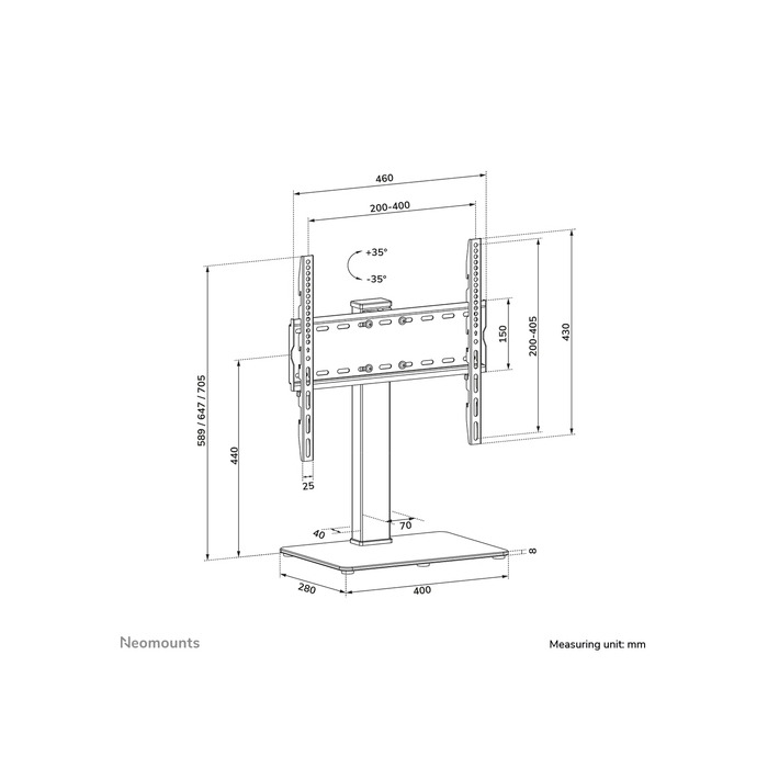 NEOMOUNTS PRODUCTS EUR Neomounts DS45-430BL14 Support de bureau pour écran à poser 32-55"- pivotant