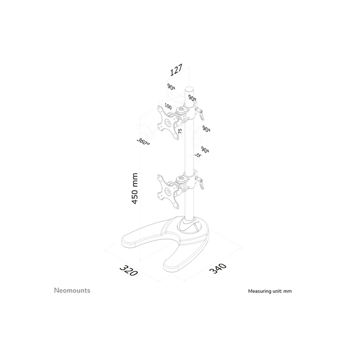NEOMOUNTS PRODUCTS EUR Neomounts FPMA-D700DDV Support d'écran à poser 10-27"