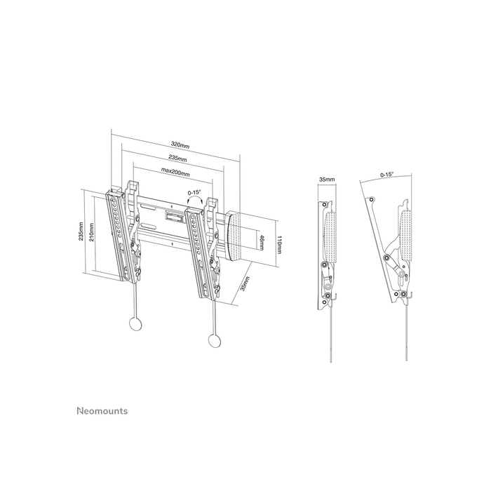 NEOMOUNTS PRODUCTS EUR Neomounts NM-W125BLACK Support pour écran mural 10-40" - inclinable