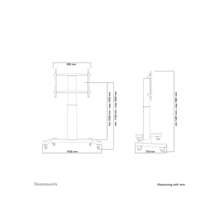 NEOMOUNTS PRODUCTS EUR Neomounts PLASMA-M2250SILVER Chariot pour écran 42-100" - motorisé