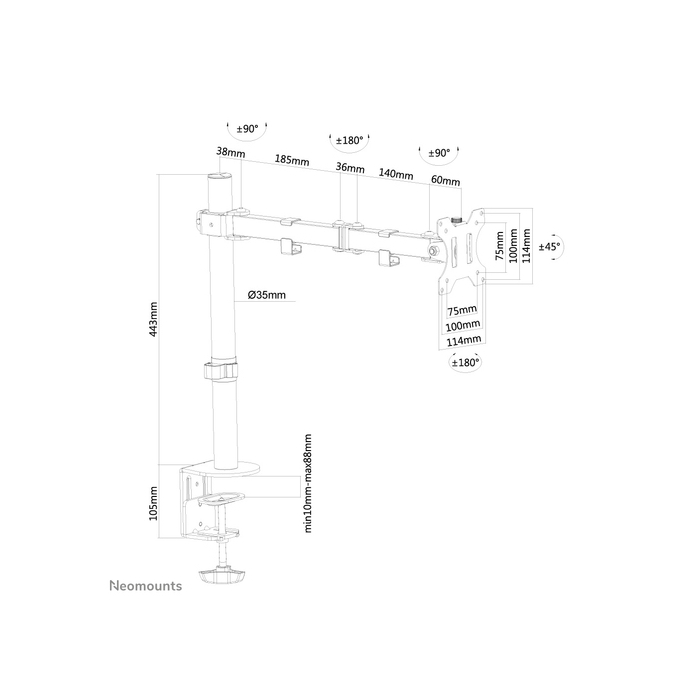 NEOMOUNTS PRODUCTS EUR Neomounts FPMA-D550BLACK Support d'écran à fixer 10-32"