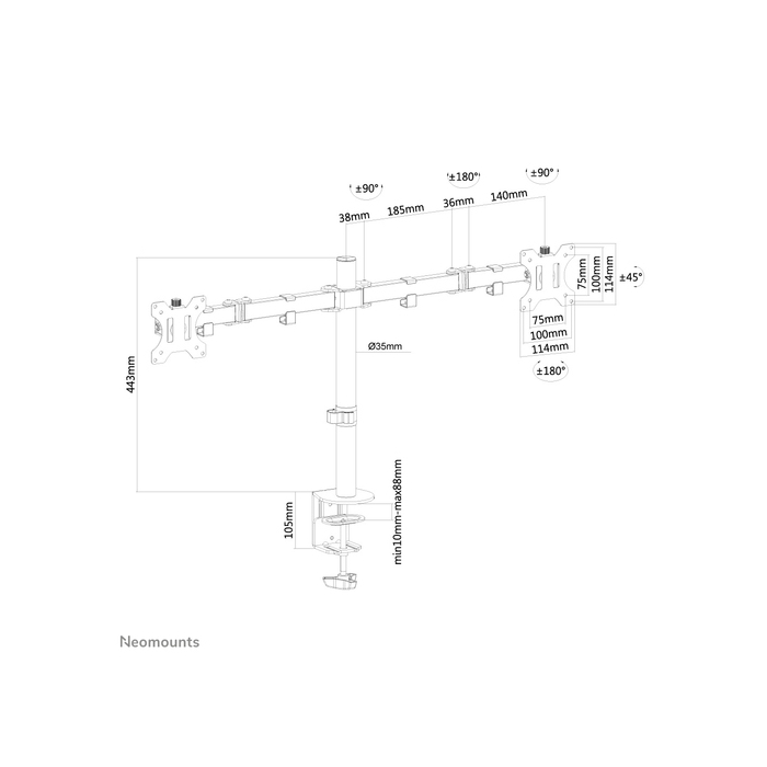 NEOMOUNTS PRODUCTS EUR Neomounts FPMA-D550DBLACK Support d'écran à fixer 10-32"
