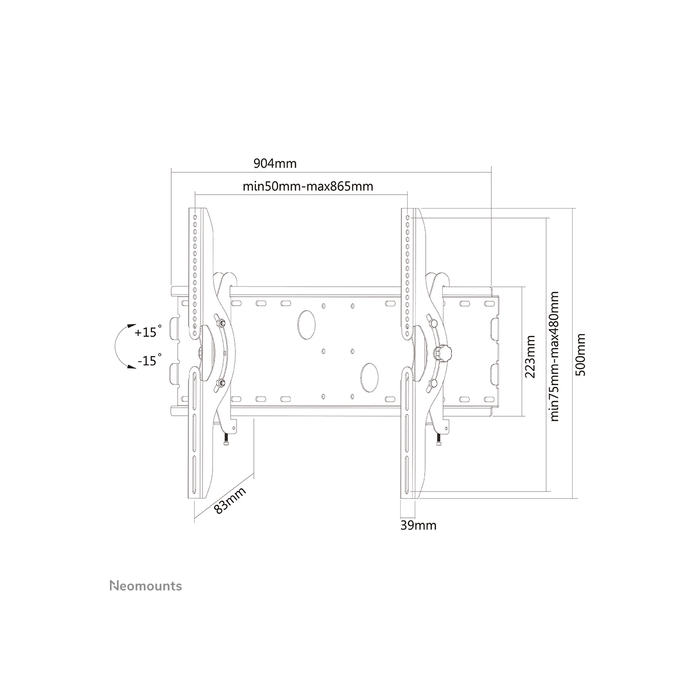 NEOMOUNTS PRODUCTS EUR Neomounts PLASMA-W200BLACK Support pour écran mural 37-85" - inclinable