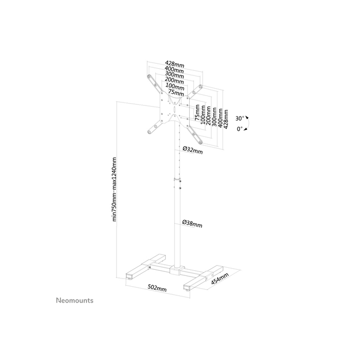 NEOMOUNTS PRODUCTS EUR Neomounts NS-FS100BLACK Support au sol 10-55"