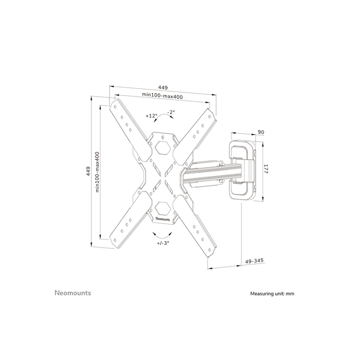 NEOMOUNTS PRODUCTS EUR Neomounts WL40S-840BL14 Support pour écran mural 32-65" - orientable - installation rapide