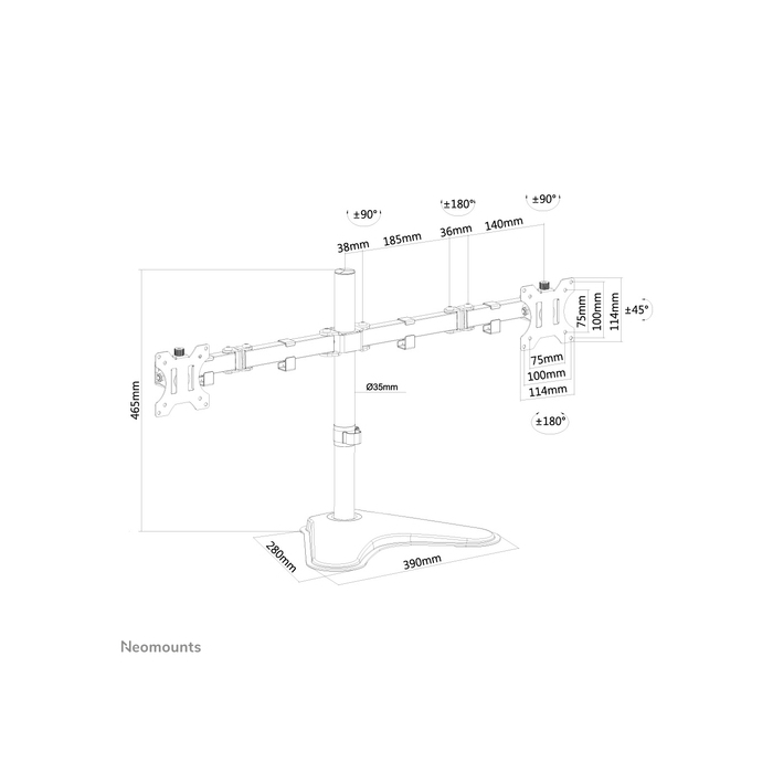 NEOMOUNTS PRODUCTS EUR Neomounts FPMA-D550DDBLACK Support d'écran à poser 10-32"