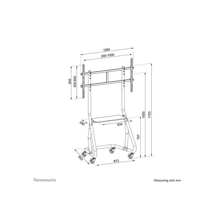 NEOMOUNTS PRODUCTS EUR Neomounts NS-M3800BLACK Support au sol pour écran 60-100"