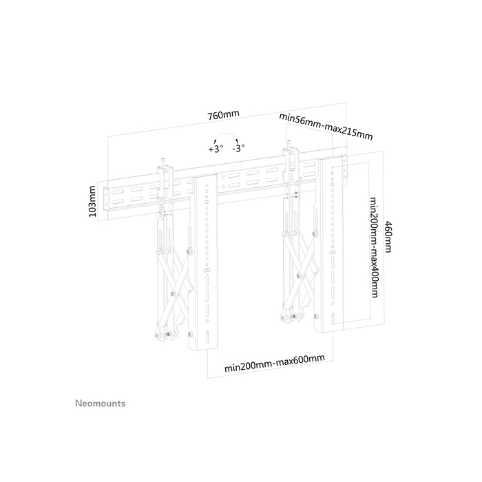 NEOMOUNTS PRODUCTS EUR Neomounts LED-VW1000BLACK Support mural pour mur d'images 40-75" - extraire - max 50 kg