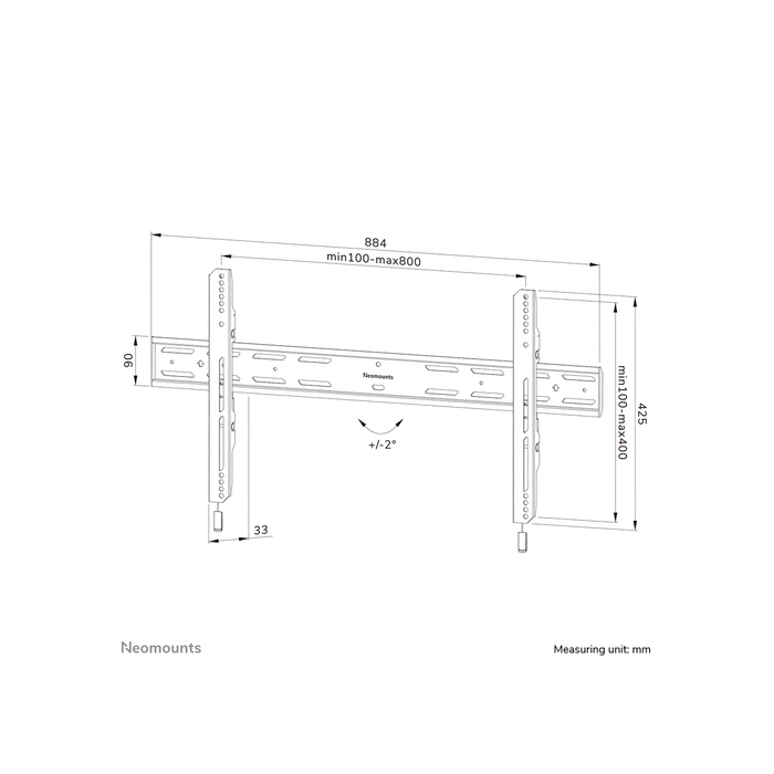 NEOMOUNTS PRODUCTS EUR Neomounts WL30S-850BL18 Support pour écran mural 43-86" - fixe - verrouillable - installation rapide