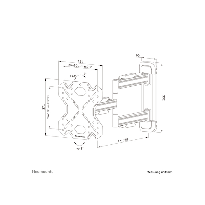 NEOMOUNTS PRODUCTS EUR Neomounts WL40S-850BL12 Support pour écran mural 32-55" - orientable - installation rapide