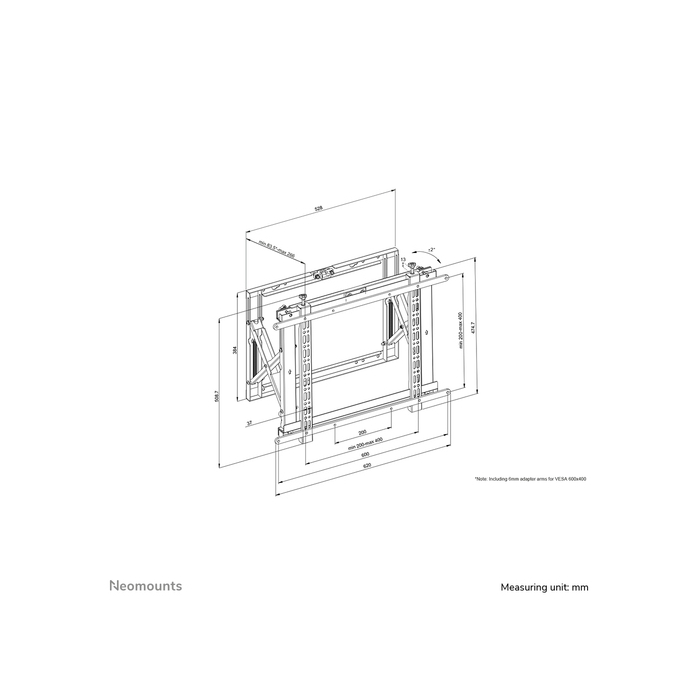 NEOMOUNTS PRODUCTS EUR Neomounts WL95-800BL1 Support mural pour Videowall 42-70" - push-pull - max 35 kg