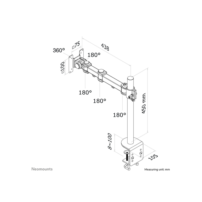 NEOMOUNTS PRODUCTS EUR Neomounts FPMA-D960 Support d'écran à fixer 10-30"