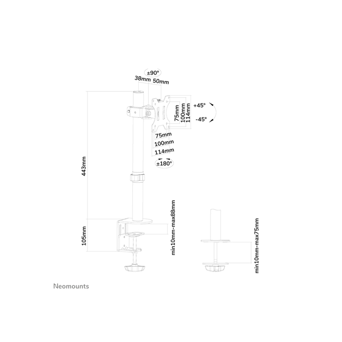 NEOMOUNTS PRODUCTS EUR Neomounts FPMA-D510BLACK Support d'écran à fixer 10-32"