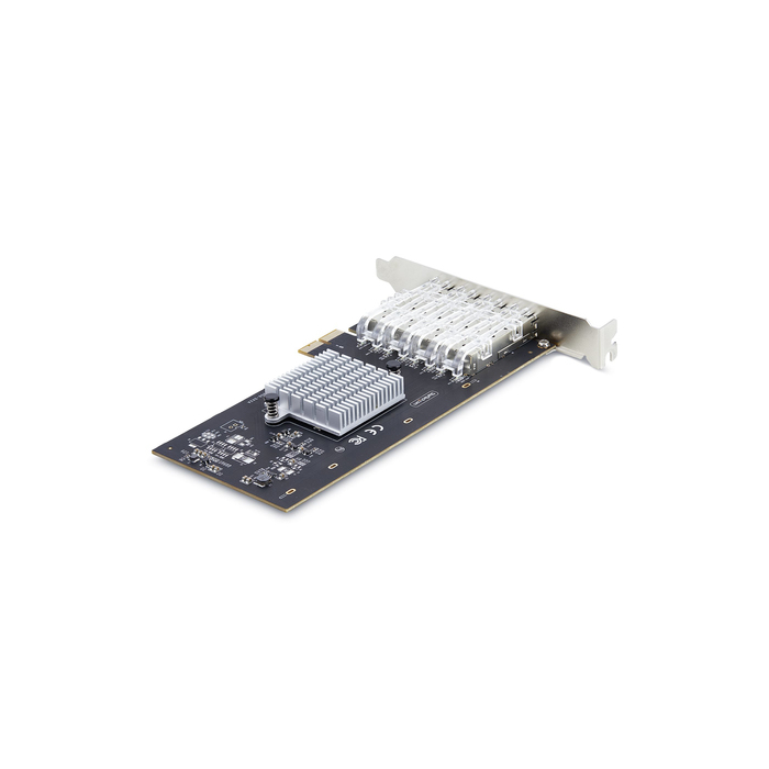 StarTech.com Carte Réseau GbE SFP à 4 Ports, PCIe 2.0 x2 (Compatible x4, x8, x16), Contrôleur Intel I350-AM4 4x 1GbE, 1000BASE Cuivre/Fibre Optique, Carte Réseau Gigabit Ethernet à 4 Ports pour Bureau/Serveur - Windows & Linux