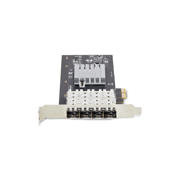 StarTech.com Carte Réseau GbE SFP à 4 Ports, PCIe 2.0 x2 (Compatible x4, x8, x16), Contrôleur Intel I350-AM4 4x 1GbE, 1000BASE Cuivre/Fibre Optique, Carte Réseau Gigabit Ethernet à 4 Ports pour Bureau/Serveur - Windows & Linux