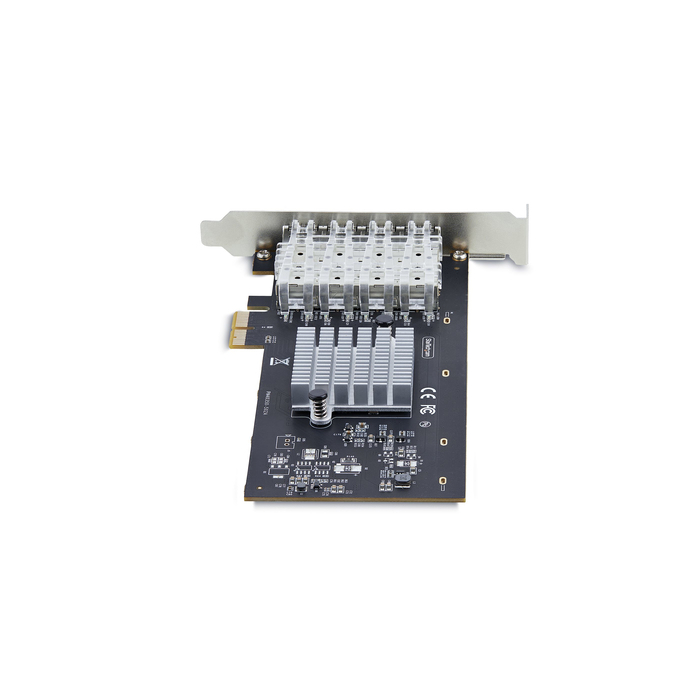 StarTech.com Carte Réseau GbE SFP à 4 Ports, PCIe 2.0 x2 (Compatible x4, x8, x16), Contrôleur Intel I350-AM4 4x 1GbE, 1000BASE Cuivre/Fibre Optique, Carte Réseau Gigabit Ethernet à 4 Ports pour Bureau/Serveur - Windows & Linux