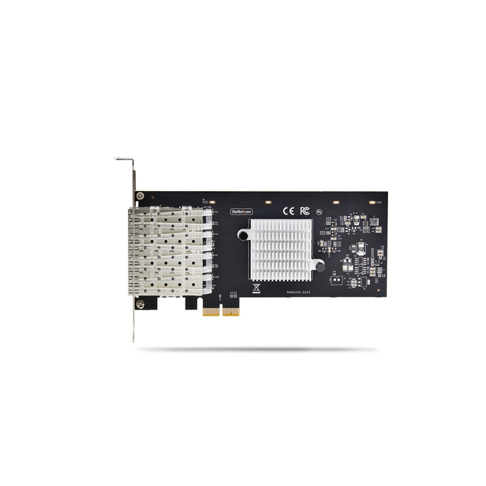 StarTech.com Carte Réseau GbE SFP à 4 Ports, PCIe 2.0 x2 (Compatible x4, x8, x16), Contrôleur Intel I350-AM4 4x 1GbE, 1000BASE Cuivre/Fibre Optique, Carte Réseau Gigabit Ethernet à 4 Ports pour Bureau/Serveur - Windows & Linux