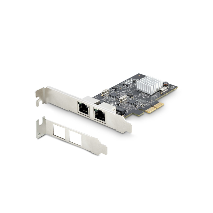 StarTech.com Carte Réseau PCIe à 2 Ports 2,5 Gbps NBASE-T, Intel I225-V - Carte Réseau pour PC - Carte Réseau Ethernet Multi-Gigabit - Carte LAN Serveur PCI Express 2.1 - Interface Ethernet de Bureau