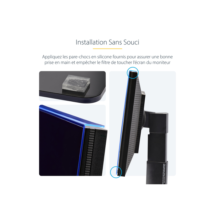 StarTech.com Filtre de Confidentialité pour Écran d'Ordinateur 27 pouces 16:9, Filtre Acrylique Suspendu, Protection d'Écran à Installation Rapide, Protection de Moniteur, +/- 30 Degrés de Vue, Brillant