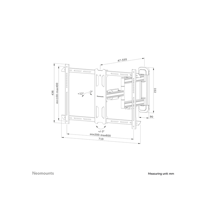 NEOMOUNTS PRODUCTS EUR Neomounts WL40S-850BL16 Support pour écran mural 40-70" - orientable - installation rapide