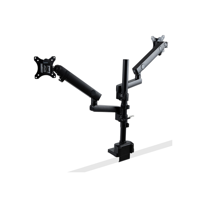 StarTech.com Support Double Écran PC - Bras Double Moniteur VESA - 32" 8kg - Empilables Verticalement - Porte 2 Écrans Hauteur Réglable/Articulé - Fixation Pince/œillet