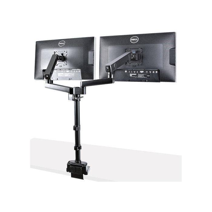 StarTech.com Support Double Écran PC - Bras Double Moniteur VESA - 32" 8kg - Empilables Verticalement - Porte 2 Écrans Hauteur Réglable/Articulé - Fixation Pince/œillet