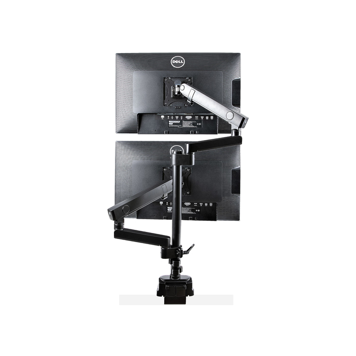 StarTech.com Support Double Écran PC - Bras Double Moniteur VESA - 32" 8kg - Empilables Verticalement - Porte 2 Écrans Hauteur Réglable/Articulé - Fixation Pince/œillet
