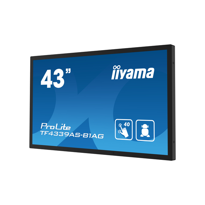 iiyama TF4339AS-B1AG affichage de messages Écran plat de signalisation numérique 42,5" LED 500 cd/m² 4K Ultra HD Noir Écran tactile Intégré dans le processeur Android 24/7