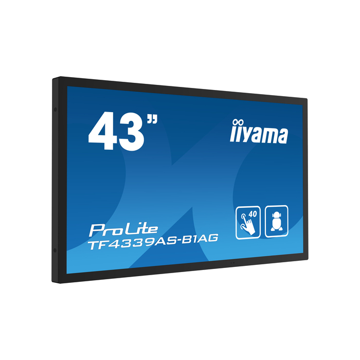 iiyama TF4339AS-B1AG affichage de messages Écran plat de signalisation numérique 42,5" LED 500 cd/m² 4K Ultra HD Noir Écran tactile Intégré dans le processeur Android 24/7
