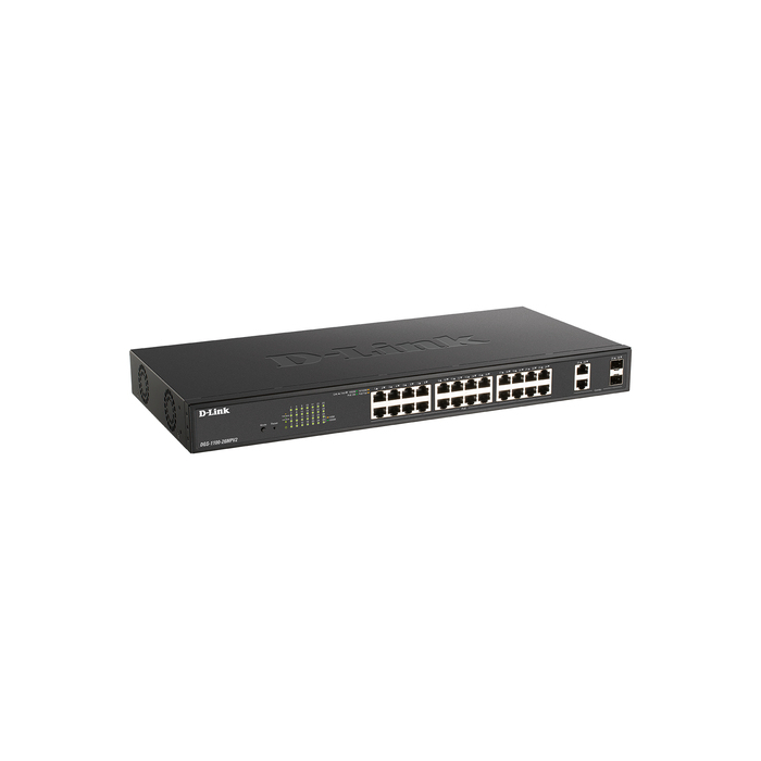 D-Link DGS-1100-26MPV2/B Géré L2 Gigabit Ethernet (10/100/1000) Connexion Ethernet, supportant l'alimentation via ce port (PoE) Noir