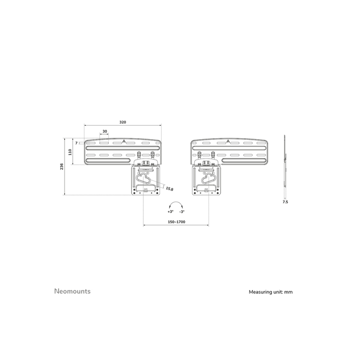 NEOMOUNTS PRODUCTS EUR Neomounts WL30-265BL1 Support pour écran mural 43-85" écrans Samsung - ultra-plat