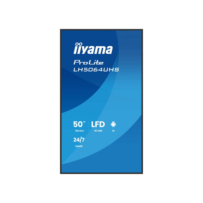 iiyama LH7564UHS-B1AG Écran d'affichage dynamique Écran plat de signalisation numérique 75" Wifi 500 cd/m² 4K Ultra HD Noir Android 24/7