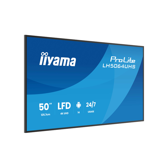 iiyama LH7564UHS-B1AG Écran d'affichage dynamique Écran plat de signalisation numérique 75" Wifi 500 cd/m² 4K Ultra HD Noir Android 24/7