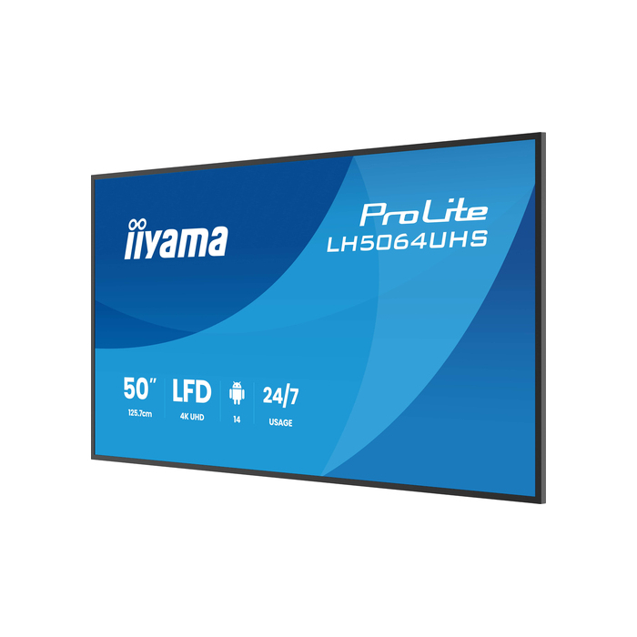 iiyama LH6564UHS-B1AG Écran d'affichage dynamique Écran plat de signalisation numérique 65" Wifi 500 cd/m² 4K Ultra HD Noir Android 24/7