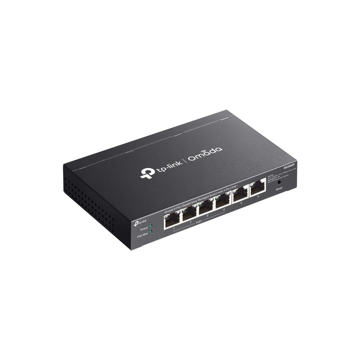 TP-Link Omada ES206GP commutateur réseau Géré Gigabit Ethernet (10/100/1000) Connexion Ethernet, supportant l'alimentation via ce port (PoE) Noir