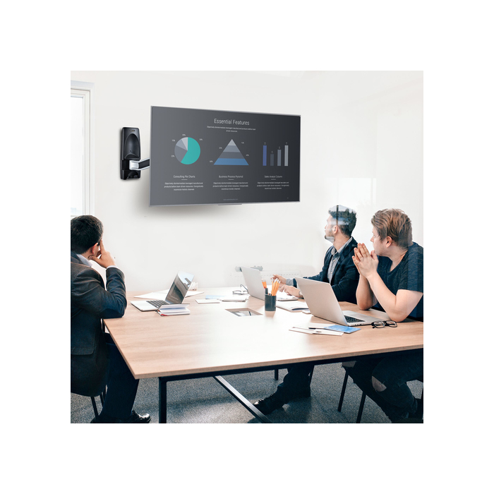 StarTech.com Support Mural TV Articulé - Support Mural VESA, Supporte les Téléviseurs de 26 à 65 pouces - Accroche TV Murale Rétractable à Profil Bas - Fixation Murale TV d'Angle Ajustable - Support Télé Articulé